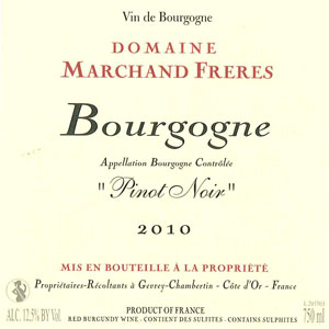 Bourgogne Pinot Noir - Domaine Marchand Frères Gevrey Chambertin